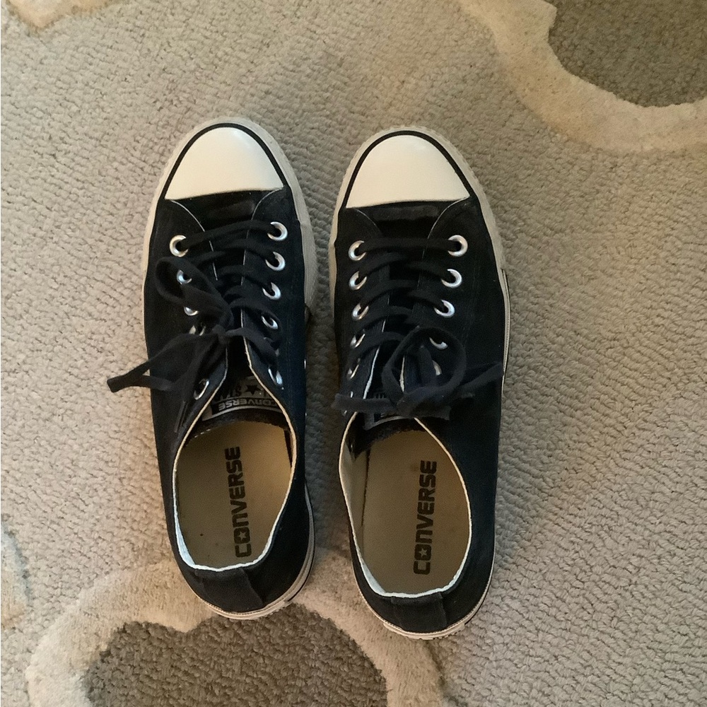 Converse Black Canvas Sneakers with White Soles
